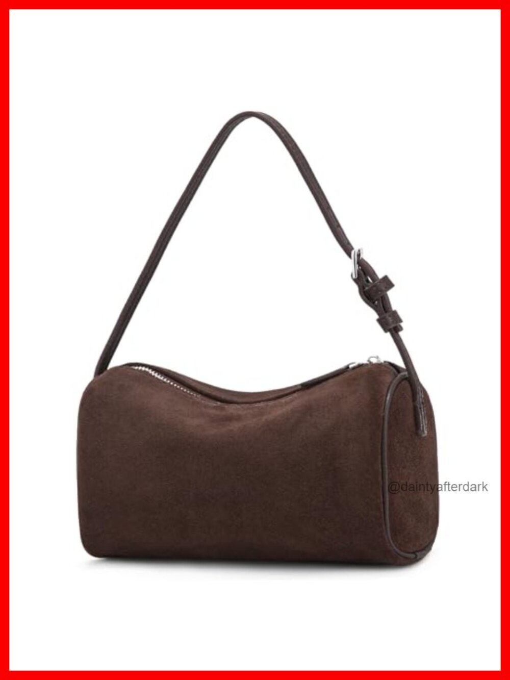 Suede Leather Crossbody Bag Small Barrel Purse for Women